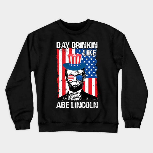 Funny 4th of July Lincoln Crewneck Sweatshirt by Banned Books Club